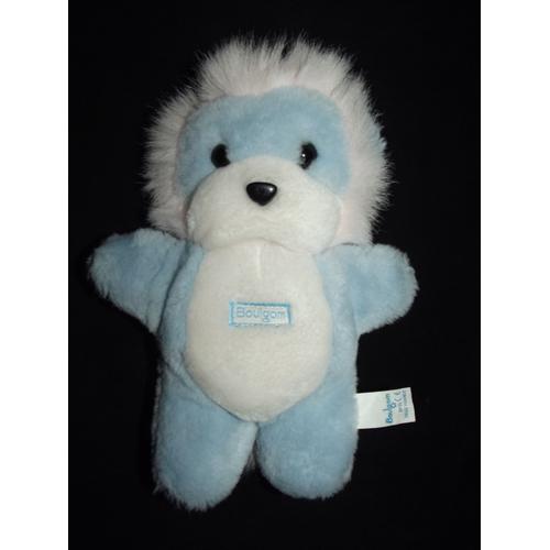 Doudou Lion Herisson Boulgom Peluche Bleu Blanc Cms Rakuten