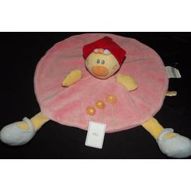 Doudou Nattou Poupee Fille Babette Plat Rond Rose Fichu Rakuten