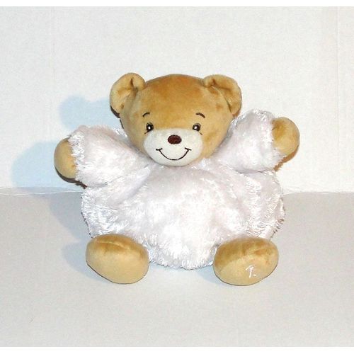 Doudou Ours Boule De Neige Souriant Kaloo - Peluche Ours Patapouf 18 Cm