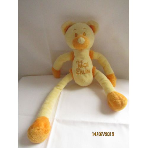 Doudou Ours Jaune Futuroscope Fais Moi Un Calin Peluche Cmp Jouet Mixte Enfant