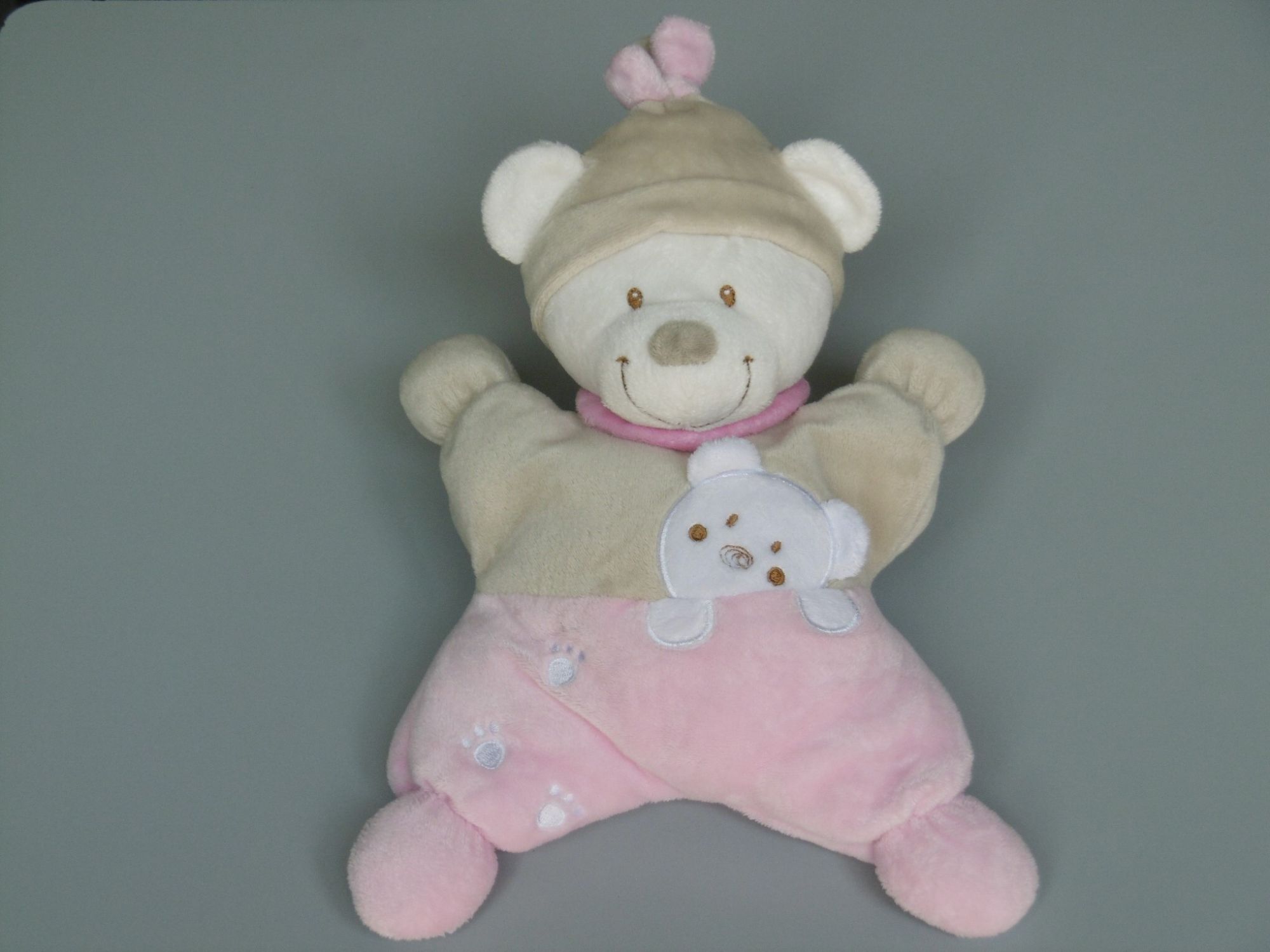 Doudou semi Plat Lutin mauve grelot NOUNOURS