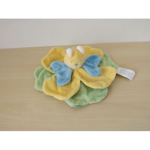 Doudou Papillon Jaune Vert Bleu Kimbaloo