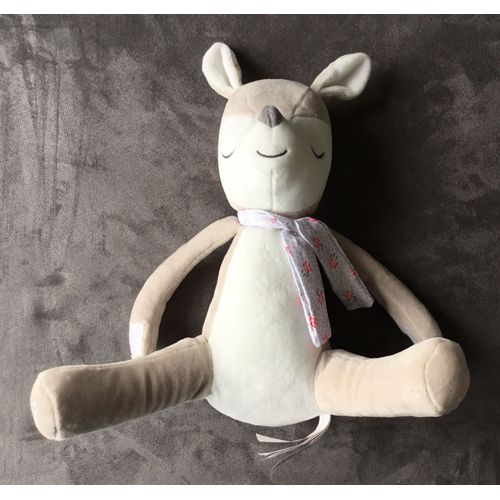 Doudou Peluche Biche Faon Bambi Beige Marron Foulard Obaibi Okaidi 28 Cm