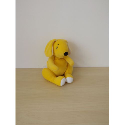 Doudou Peluche Chien Jaune Blanc Sucre D'orge