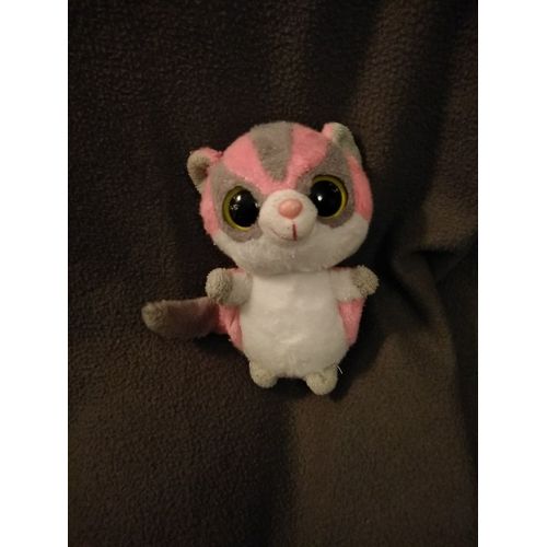 Doudou Peluche Lemurien Raton Laveur Chat Rose Blanc Gris Ty