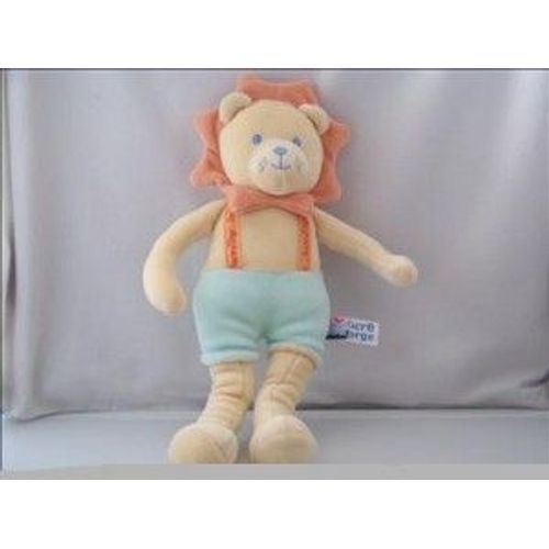 Doudou Peluche Lion Sucre D'orge Jaune Vert