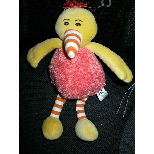 Doudou Peluche Oiseau Duck Bird Canard Vogel Comptoir Franais De La Mode Tcf Tout Compte Fait Jaune Orange Ray Blanc 26 Cm