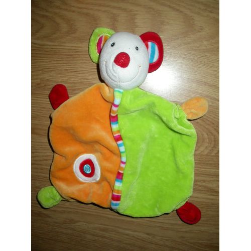 Doudou Peluche Souris Mouse Maus Mause Plat Jaune Orange Vert Rouge Baby Club C&a 