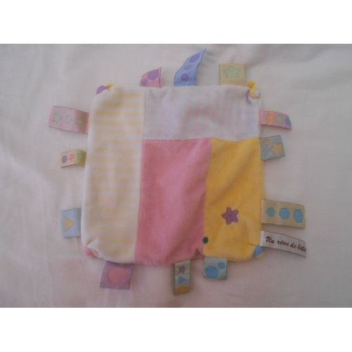 Doudou Plat Carr Bleu Jaune Blanc Rose Mauve Lilas Parme Violet Etoile Rond Hexagone Vert Ray Petites tiquettes Un Rve De Bb Cmp Eveil Et Tendresse