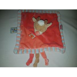 Doudou Plat Chevre Nattou Orange Blanc Bleu Raye Bebe Naissance Peluche Eveil Enfant Blanket Comforter Soft Toys Rakuten