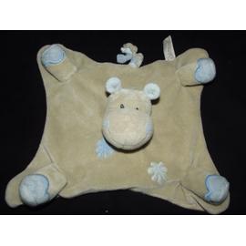 Doudou Plat Hippopotame Premaman Gris Bleu Comforter Plush Jouet Eveil Bebe Naissance Rakuten