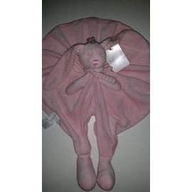 Doudou Plat Lapin Babibou Eurodif Rose Blanc Raye Jouet Bebe Naissance Peluche Eveil Enfant Blanket Comforter Soft Toys Rakuten