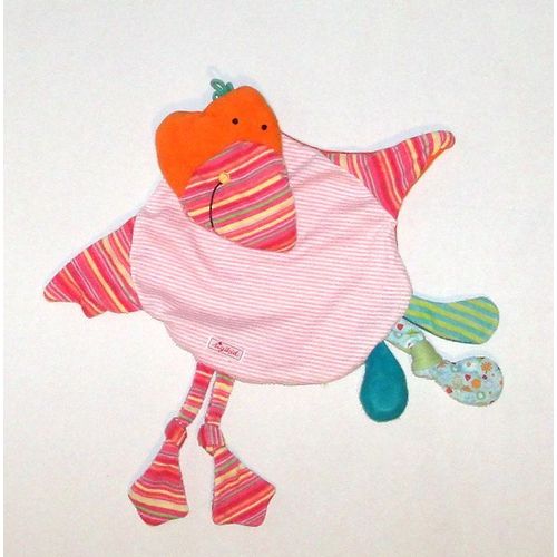 Doudou Plat Oiseau Sigikid Orange Rose Bleu Vert Ray Grelot Ray Jouet Bebe Naissance Peluche veil Enfant Comfort Blanket Comforter Soft Toy 