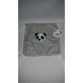 Doudou Plat Panda Frimousse Carreblanc Blanc Gris Noir Peluche Eveil Bebe Carre Blanc Rakuten