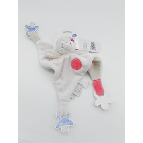 Doudou Plat Pingouin Daisy & Coco Rose Blanc Noukie's Noukies Jouet veil Bb Attache Sucette Tetine Canard Poussin