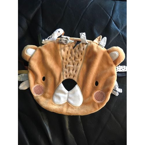 Doudou Plat Tete De Lion Tigre Jaune Moutarde Noir Vertbaudet