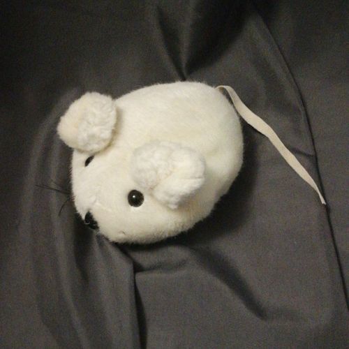 Doudou Pleuche Souris Blanche Mej ? Vintage