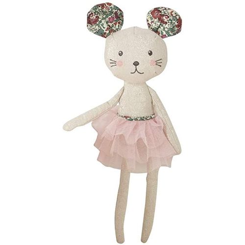 Doudou Souris Ballerine Gris Dor Tutu Rose Fleurs Liberty Peluche Jouet Bebe Simba Toys Benelux Cadeau Mouse Danseuse Plush Comforter