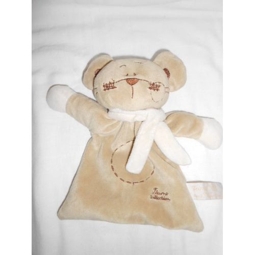 Doudou Souris Marron Taupe Plat Hochet Grelot Charly Et Cie Tiamo Collection Echarpe Beige Ecru Creme