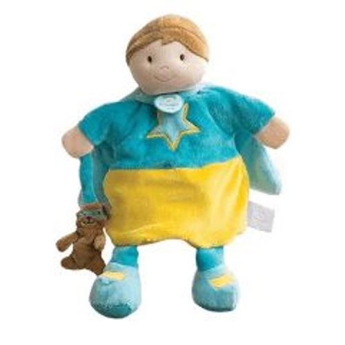 Doudou Super Heros Doudou Et Compagnie Marionnette Petit Garcon Bonhomme Superman Bleu Et Jaune  Doudou & Cnie