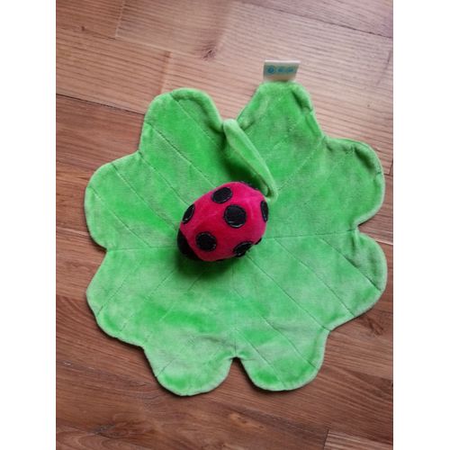 Doudou Tout Compte Fait T C F Coccinelle Et Son Trefle Vert,Rouge ,Noir.