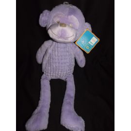 Doudou Violet peluche Violette singe Tex Baby Carrefour Mauve