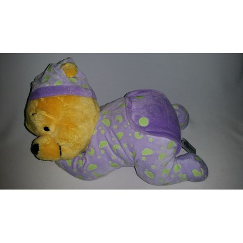 Doudou Winnie L'ourson The Pooh Ours Couch Allong Disney Nicotoy toile Lune Nuage Lumineux Phosphorescent Luminescent Bleu Jouet Bebe Naissance Peluche veil Enfant Blanket Comforter Soft Toys 