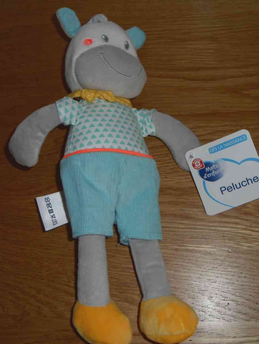 Doudou Zebre Mots D Enfants Bleu Vert Short Cheval Ane Blanc Gris Jaune Peluche Bebe Jouet Enfants Rakuten