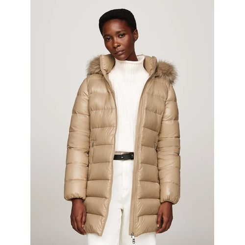 Doudoune Brillante Matelasse  Capuche Gloss Down Tyra Coat With Fur/Beige - Xxs