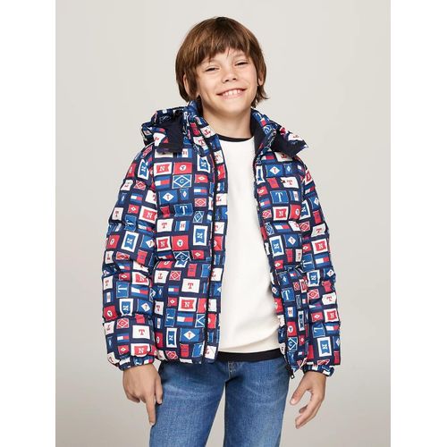 Doudoune Dcontracte  Capuche Essential Down Jacket/Blue Base Flags Allover - 92 Cm
