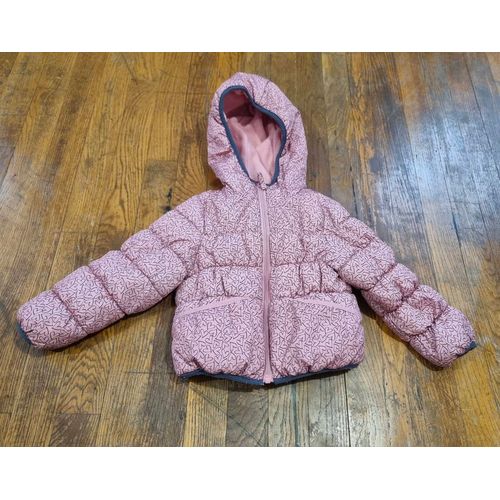 Doudoune Fille Rose Avec C?Ur  Capuche Tex Taille 2/3 Ans