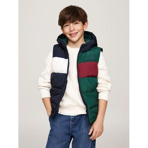 Doudoune Sans Manches En Ripstop  Capuche Colorblock Ribstop Padded Vest/Ornamental Green / Rouge / Blue - 86 Cm
