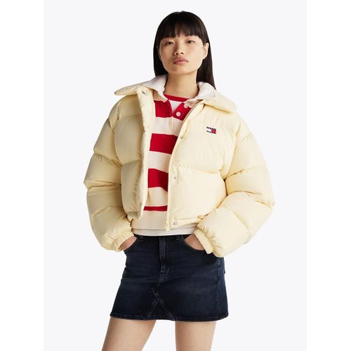 Doudoune Tommy Badge En Duvet Tjw Crp Badge Collar Down Puffer/Light Yellow - S