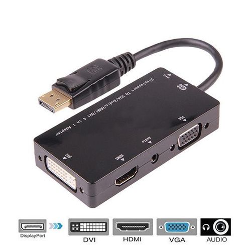 DP  5 dans 1 - Adaptateur Audio DP  HDMI VGA DVI 4 en 1, convertisseur de cble DP, adaptateur DisplayPort pour Xbox PS5 4 Mac Book Pro Air