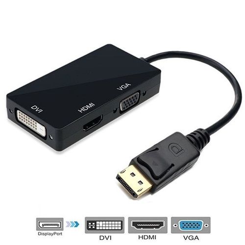DP de 3  1 - Adaptateur Audio DP  HDMI VGA DVI 4 en 1, convertisseur de cble DP, adaptateur DisplayPort pour Xbox PS5 4 Mac Book Pro Air