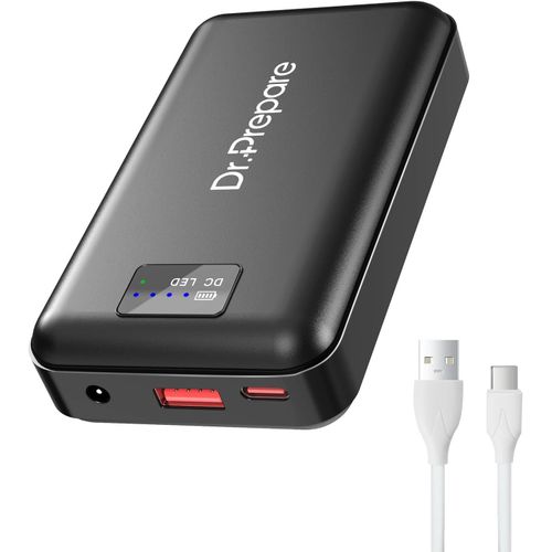 Dr.Prepare Power Bank 16000 Mah, 7,4 V Batterie Pour Gilet Chauffant, Batterie Externe  Charge Plus Rapide Avec Sortie Usb 5 V, Batterie Compacte Portable Pour Iphone Et Ipad, Ventilateur De Bureau
