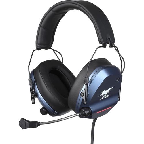 Drakkar Casque Gaming Filaire Skyfighter One Pour Pc-Microphone Flexible-Cble Usb 2,4 M-Rtroclairage Led-Noir Et Bleu