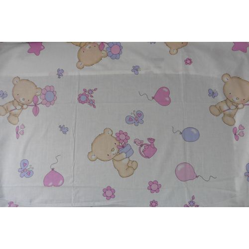 Drap Housse Blanc. Dcor Ourson Multicolore. Pati'chou. 70 X 140 Cm