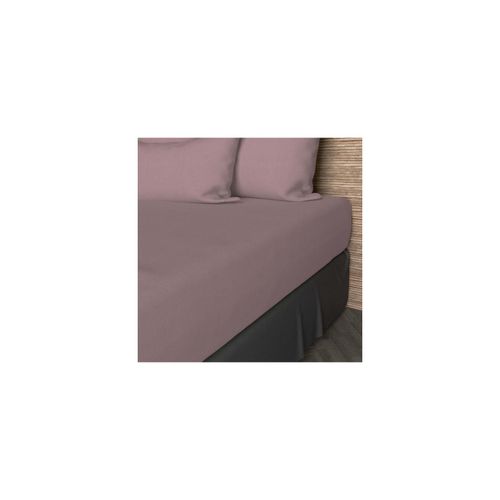 Drap Housse En Coton 57 Fils 140x190 Cm Uni Vieux Rose, Par Soleil D'ocre