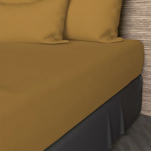 Drap Housse En Coton 57 Fils 160x200 Cm Uni Vert D'eau, Par Soleil D'ocre