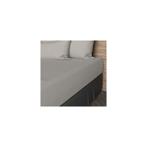 Drap Housse En Coton 57 Fils 200x200 Cm Uni Lin, Par Soleil D'ocre