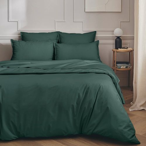 Drap Housse Uni En Percale De Coton Vert Fort 140x200