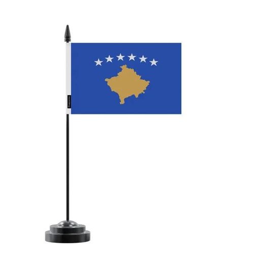 Drapeau De Table Du Kosovo 14x21cm En Polyester