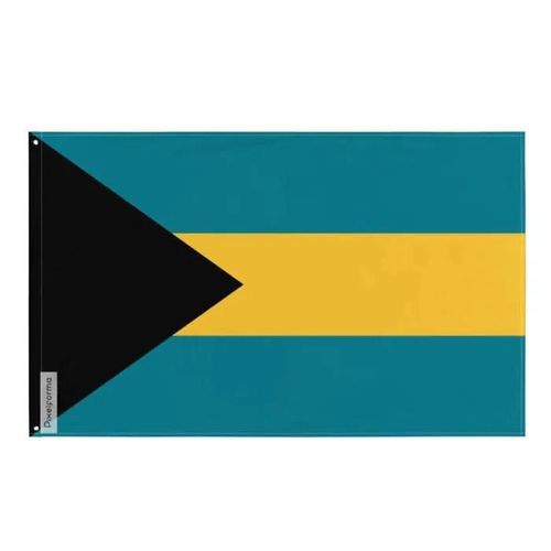 Drapeau Des Bahamas En Plusieurs Tailles 100 % Polyester Imprimer Avec Double Ourlet - 90x150cm / 2. 2 Illets  Gauche