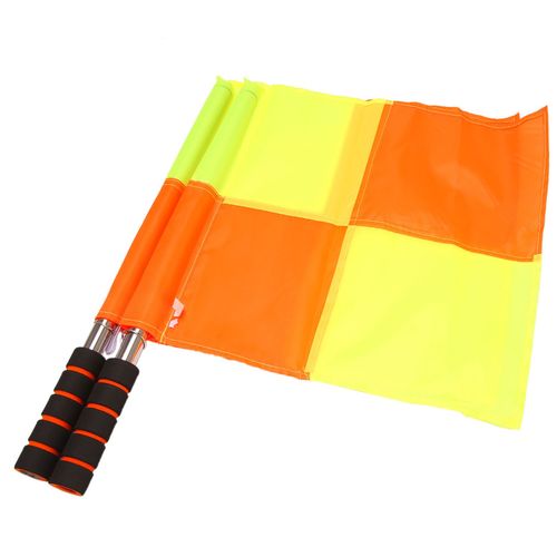 Drapeaux D'arbitre De Football Avec Sac Transport Juge Ligne Touche Fair Play Match Sport quipement