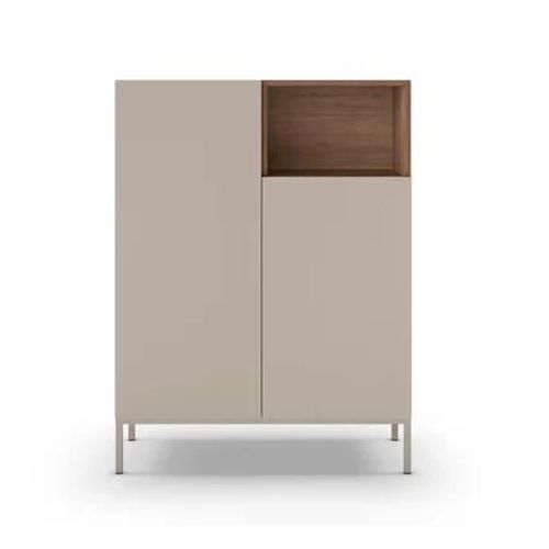 Drawer - Quenor - Buffet 2 Portes En Bois Et Mtal H120cm - Beige