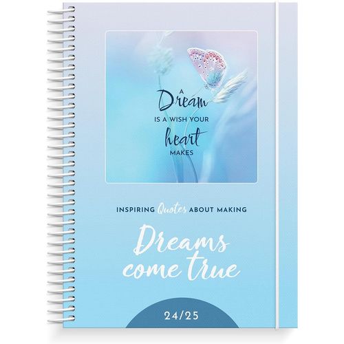 Dreams Come True-Planificateur,Les Rves Deviennent Ralit 2024 2025|Semainier|A5|Citations Et Images Inspirantes|Dbut Le 22-07-2024 Jusqu'au 14-09-2025