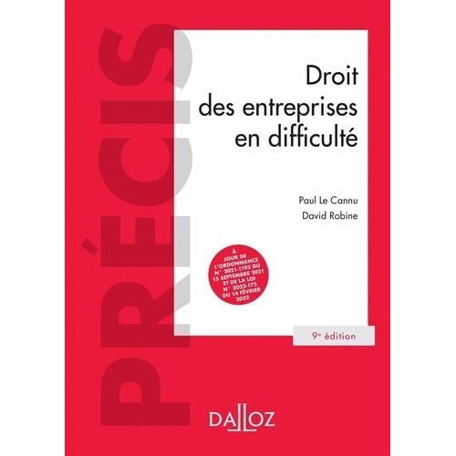 Droit Des Entreprises En Difficult    Format Grand Format 