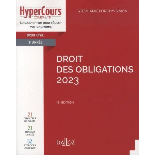 Droit Des Obligations - Droit Civil 2e Anne    Format Beau livre 
