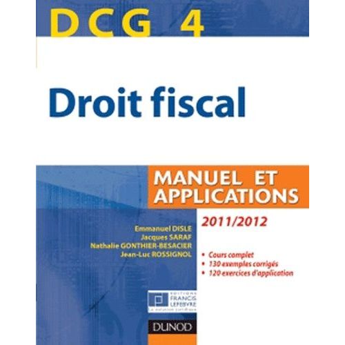 Droit Fiscal Dcg 4 - Manuels Et Applications   de Saraf Jacques  Format Broch 